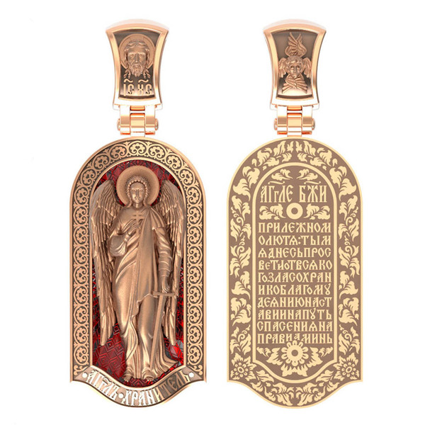 Образок из золота c эмаль