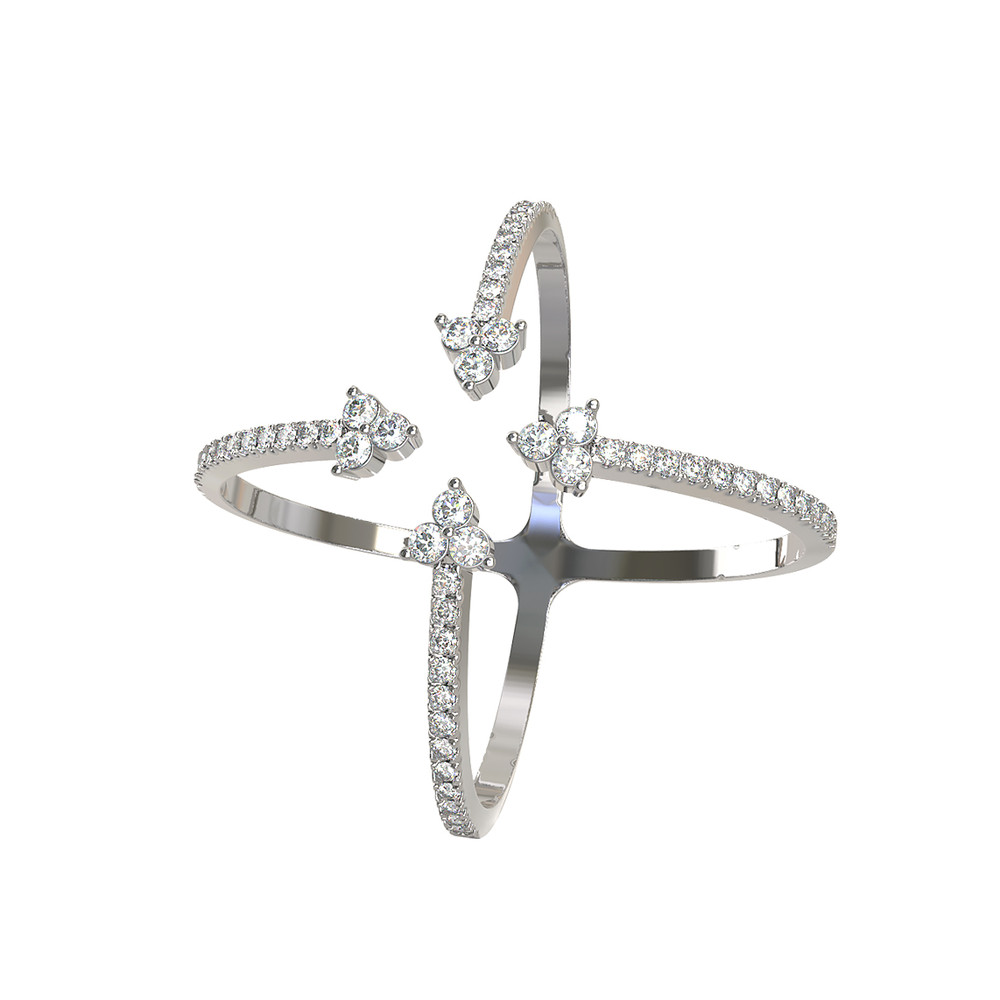 Кольцо из белого золота c бриллиантами