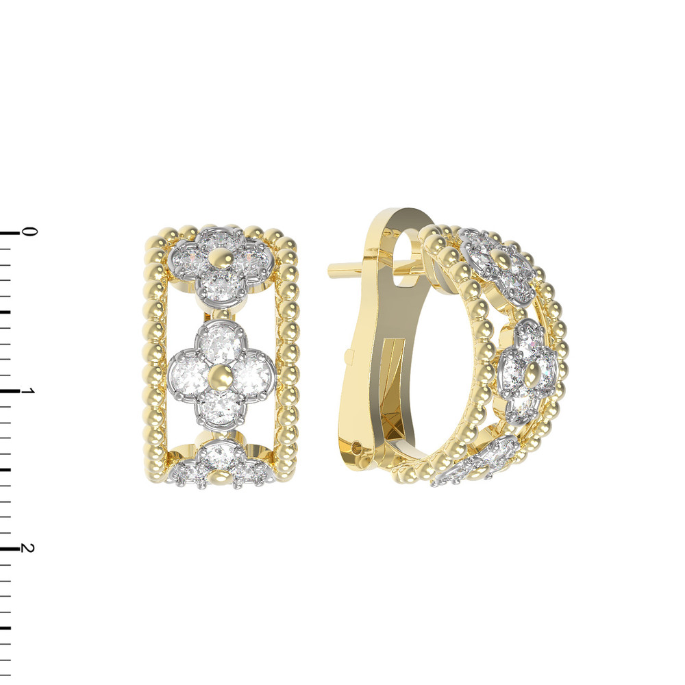 Серьги из лимонного золота c бриллиантами