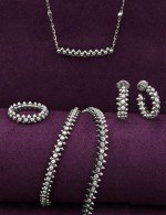 Серьги из белого золота 585 пробы c бриллиантами