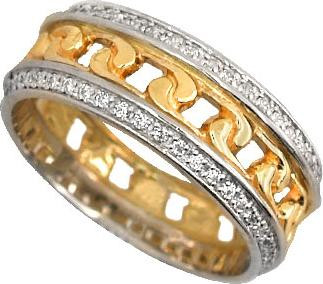 Кольцо из лимонного золота c фианитом