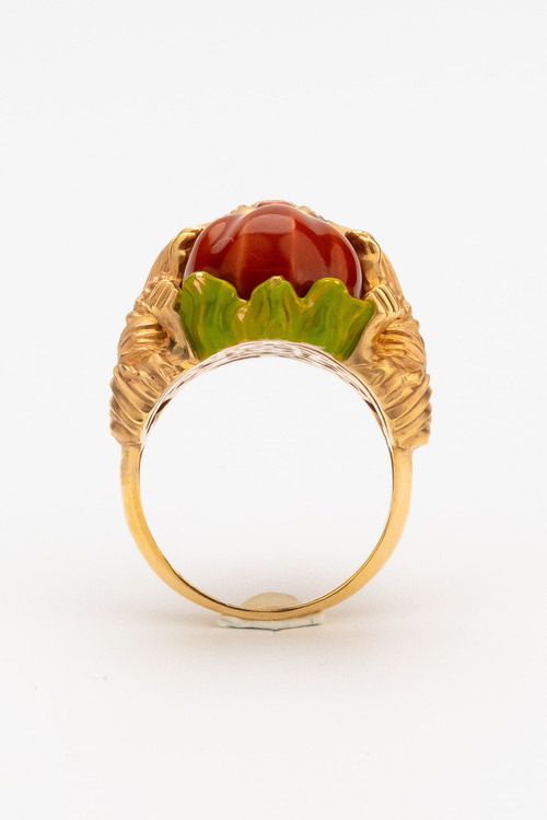 Кольцо из золота c эмаль