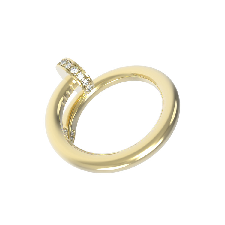 Кольцо из лимонного золота c бриллиантами