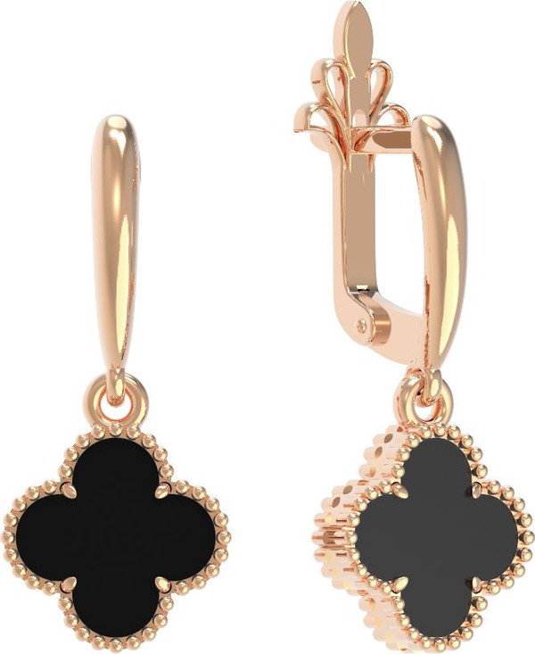 Серьги из золота c ониксом