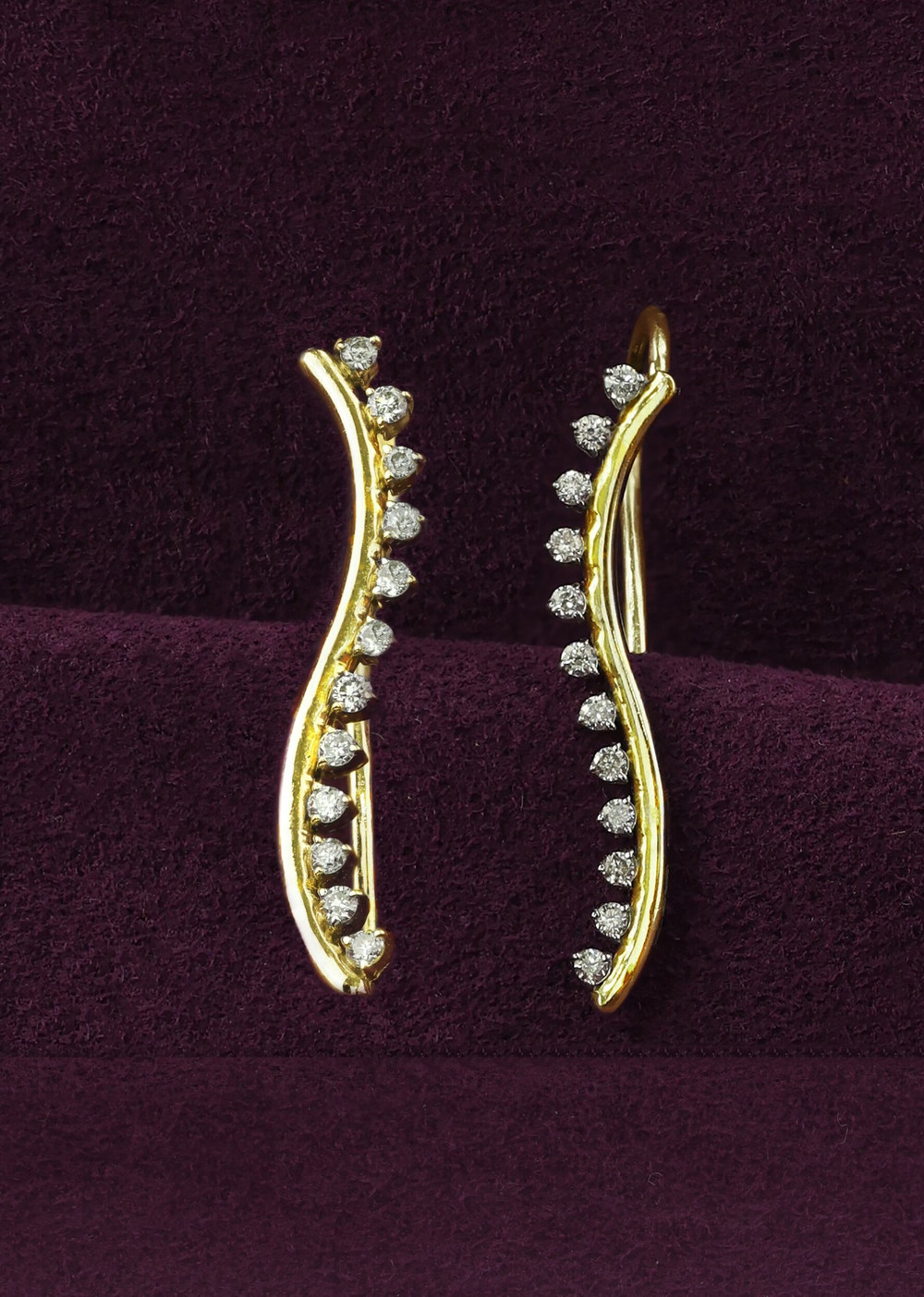 Серьги из лимонного золота c бриллиантами