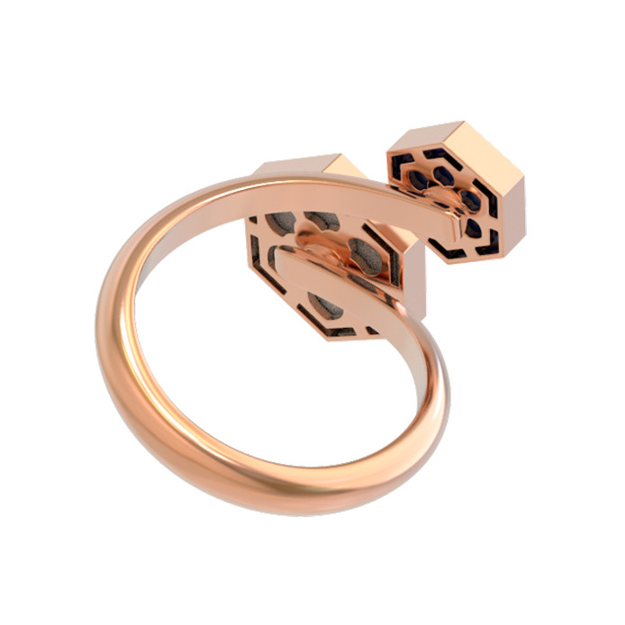 Кольцо из золота c лазуритом и перламутром