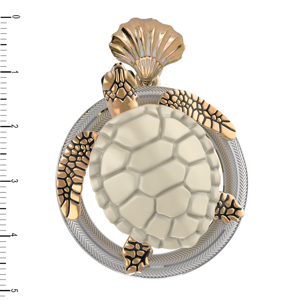 Подвеска из золота c эмаль и бивнем мамонта