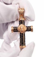 Крест из золота 585 пробы c ониксом
