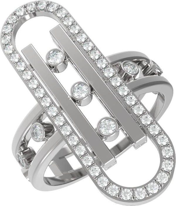 Кольцо из белого золота c бриллиантами