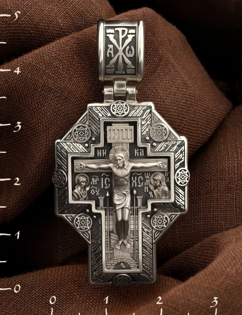 Крест из белого золота 585 пробы
