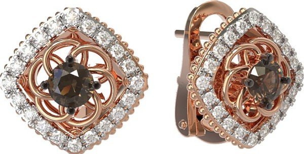 Серьги из золота 585 пробы c бриллиантами