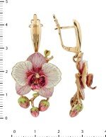 Серьги из золота 585 пробы c эмалью