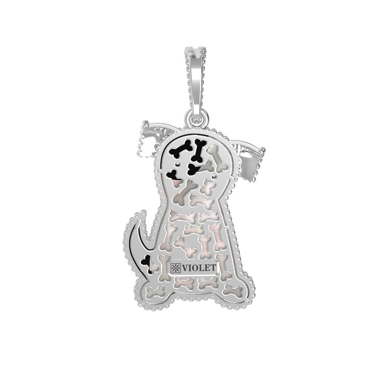 Подвеска из белого золота c эмаль , ониксом и перламутром