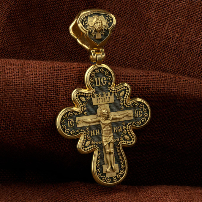 Крест из лимонного золота