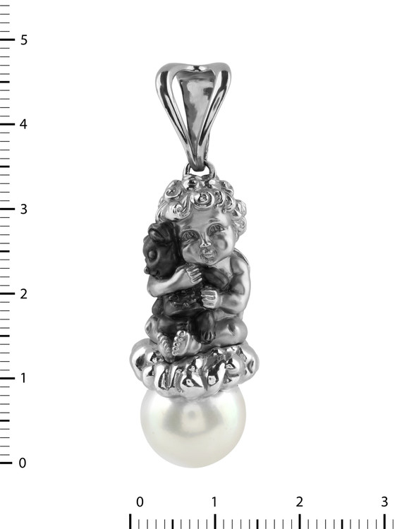 Подвеска из белого золота c жемчугом