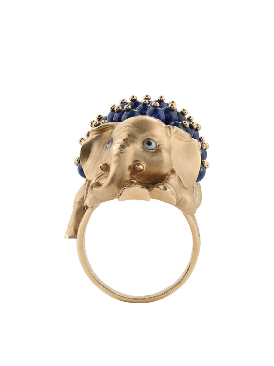 Кольцо из золота c эмаль и лазуритом