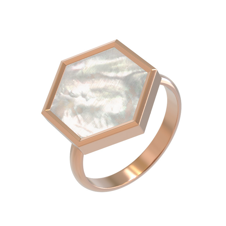 Кольцо из золота c перламутром