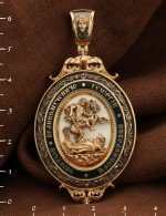 Образок из золота 585 пробы c эмалью