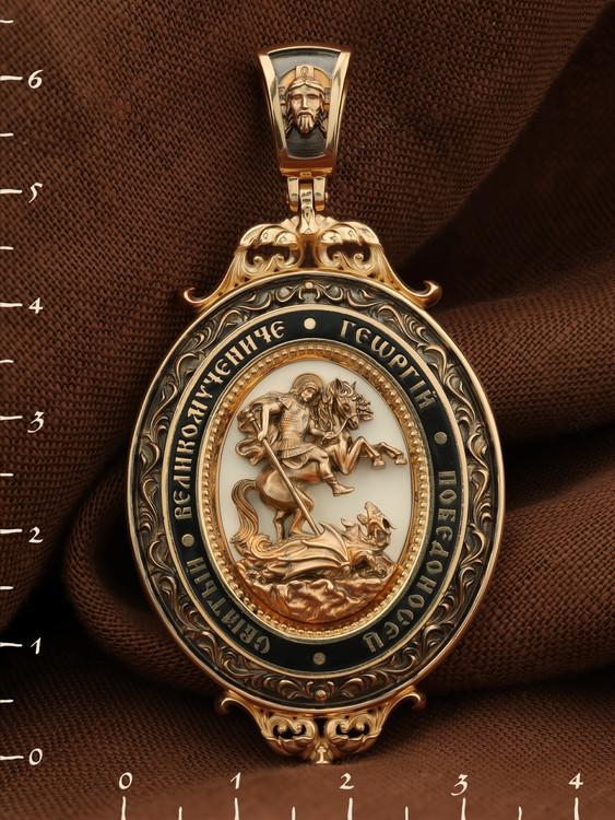 Образок из золота c эмаль