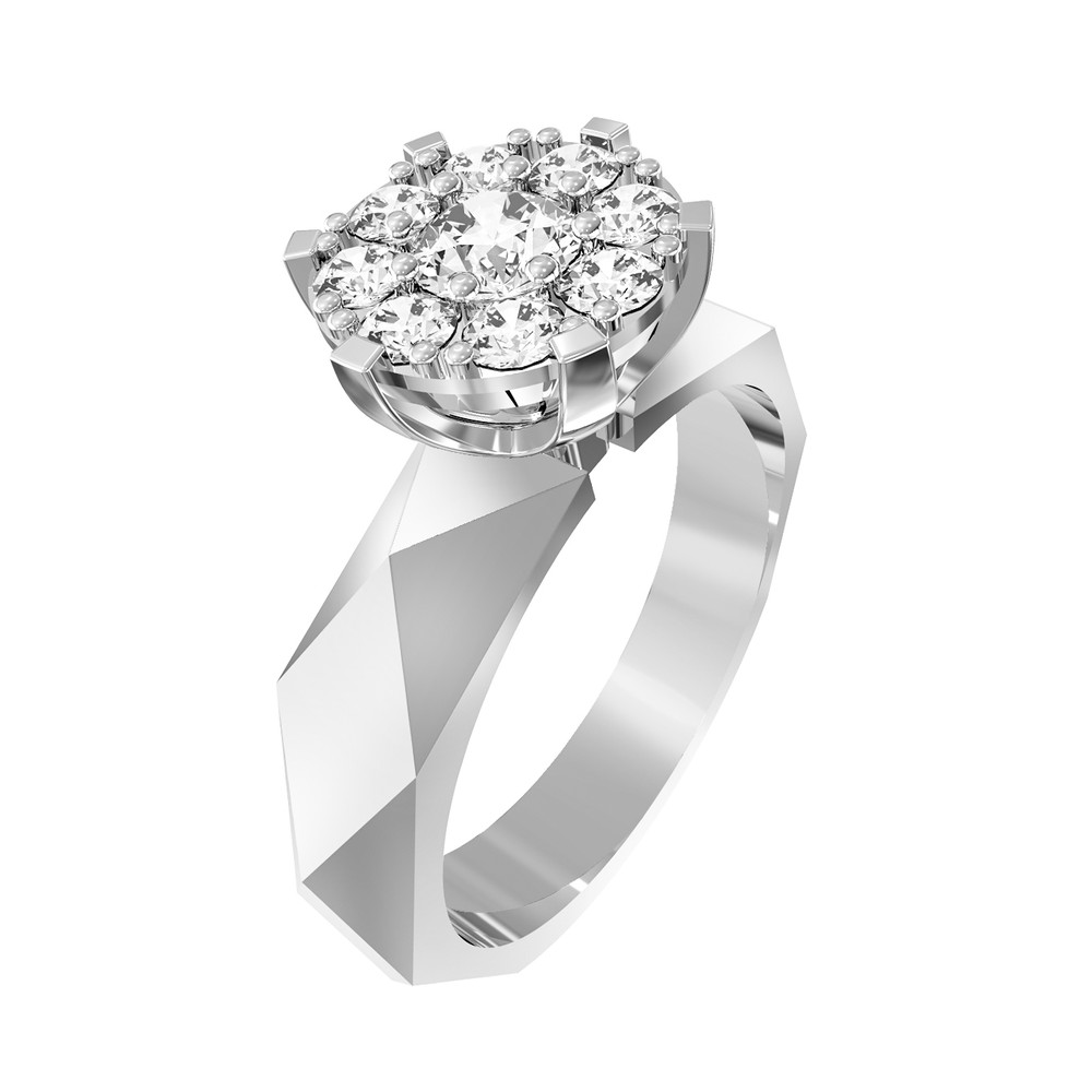 Кольцо из белого золота c бриллиантами