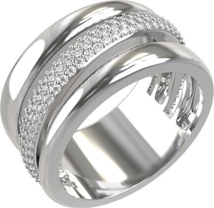 Кольцо из белого золота c бриллиантами