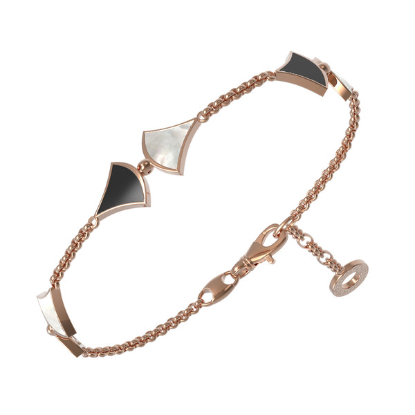 Браслет из золота c ониксом и перламутром