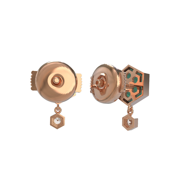 Серьги из золота c бриллиантами и малахитом