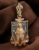 Образок из золота 585 пробы c эмалью