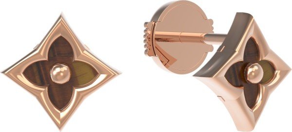Серьги из золота 585 пробы c тигровым глазом
