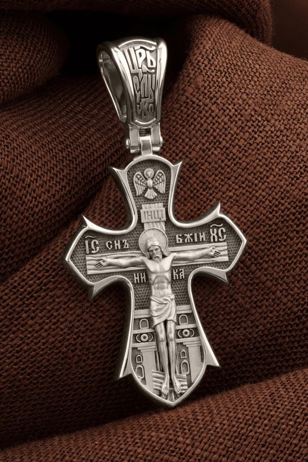 Крест из белого золота