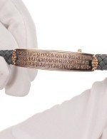 Браслет из золота 585 пробы c кожаным шнурком