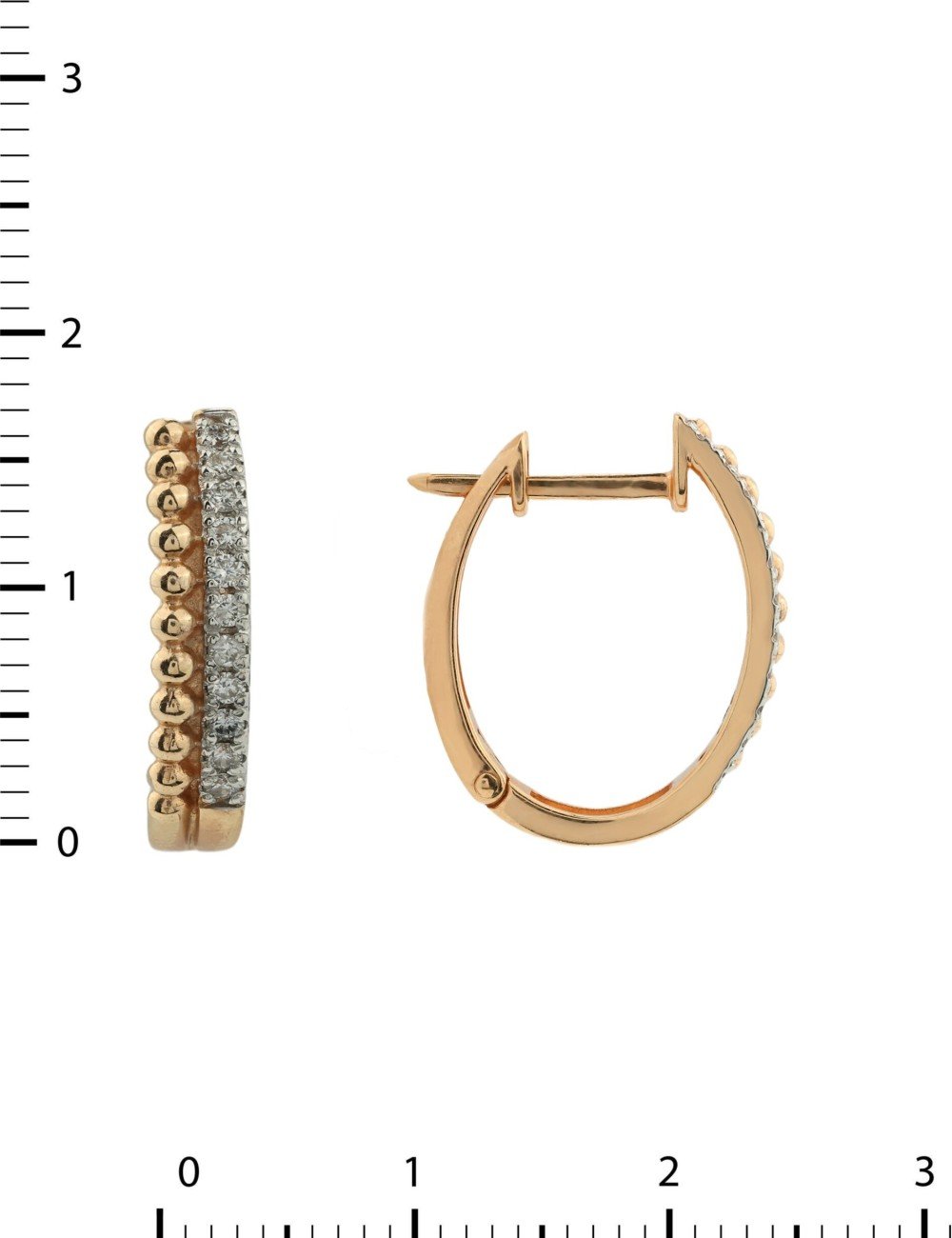 Серьги из золота 585 пробы c бриллиантами