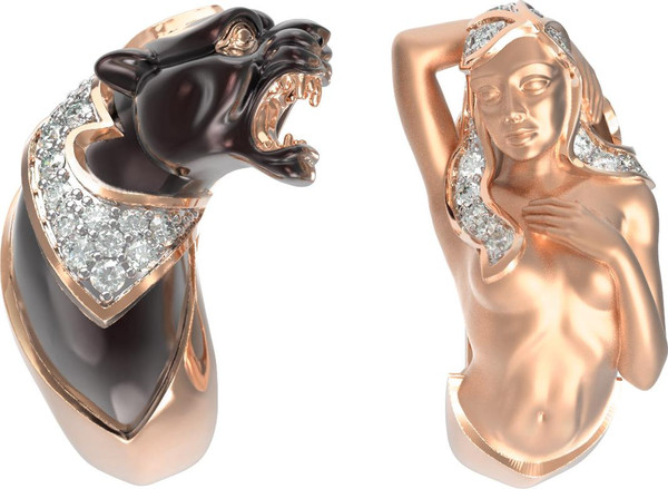 Серьги из золота c фианитом