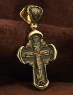 Крест из лимонного золота 585 пробы