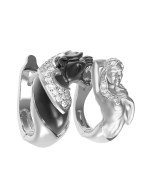 Серьги из белого золота 585 пробы c фианитом