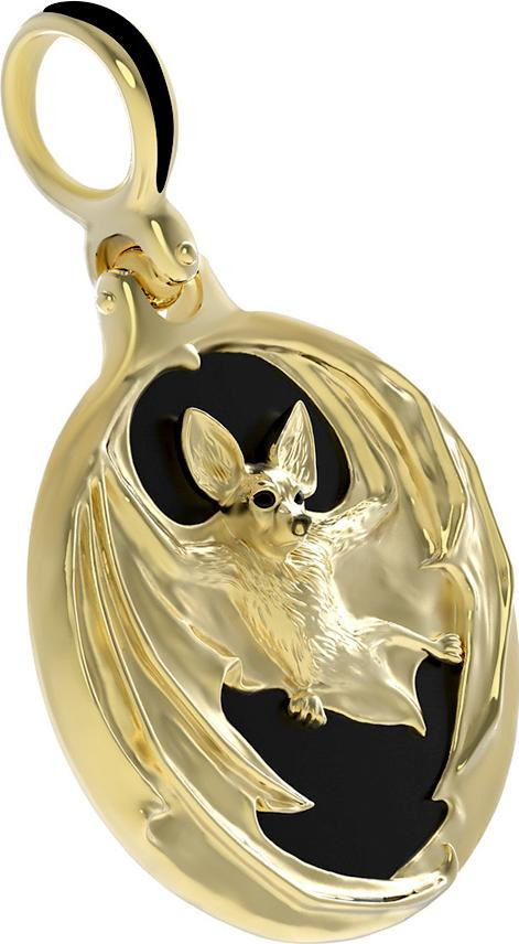 Подвеска из лимонного золота c эмаль и ониксом