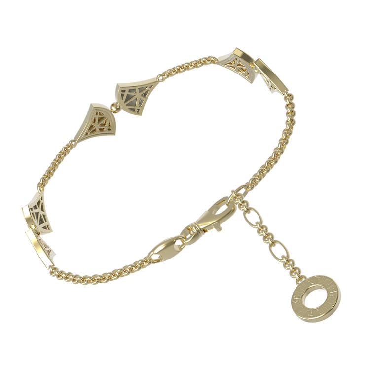 Браслет из лимонного золота c бриллиантами и перламутром