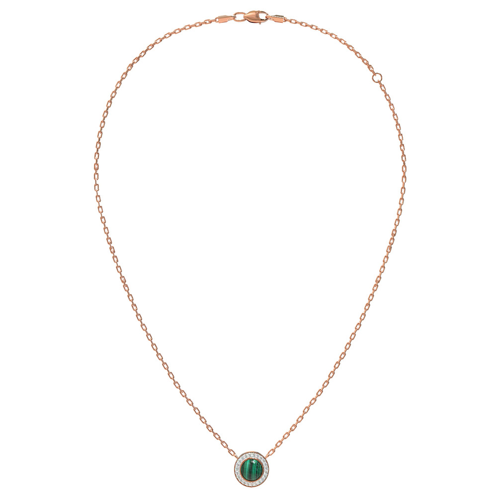 Колье из золота c бриллиантами и малахитом