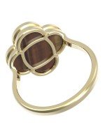 Кольцо из лимонного золота 585 пробы c тигровым глазом