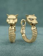 Серьги из лимонного золота 585 пробы c бриллиантами
