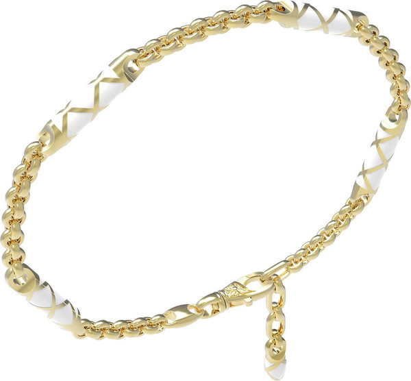 Браслет из лимонного золота c эмаль