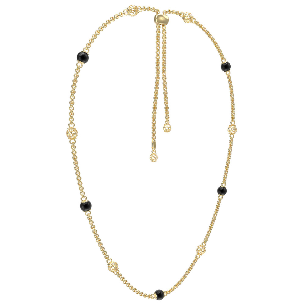 Колье из лимонного золота c ониксом