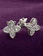 Серьги из белого золота 585 пробы c бриллиантами