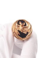 Кольцо из золота 585 пробы c эмалью и ониксом