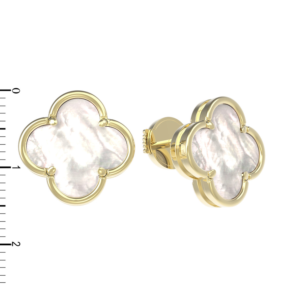 Серьги из лимонного золота c перламутром