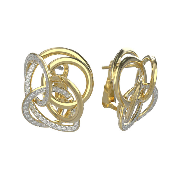 Серьги из лимонного золота c бриллиантами