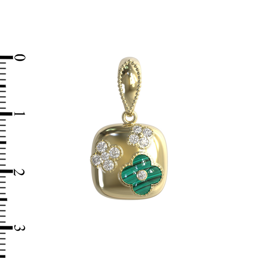 Подвеска из лимонного золота c бриллиантами и малахитом