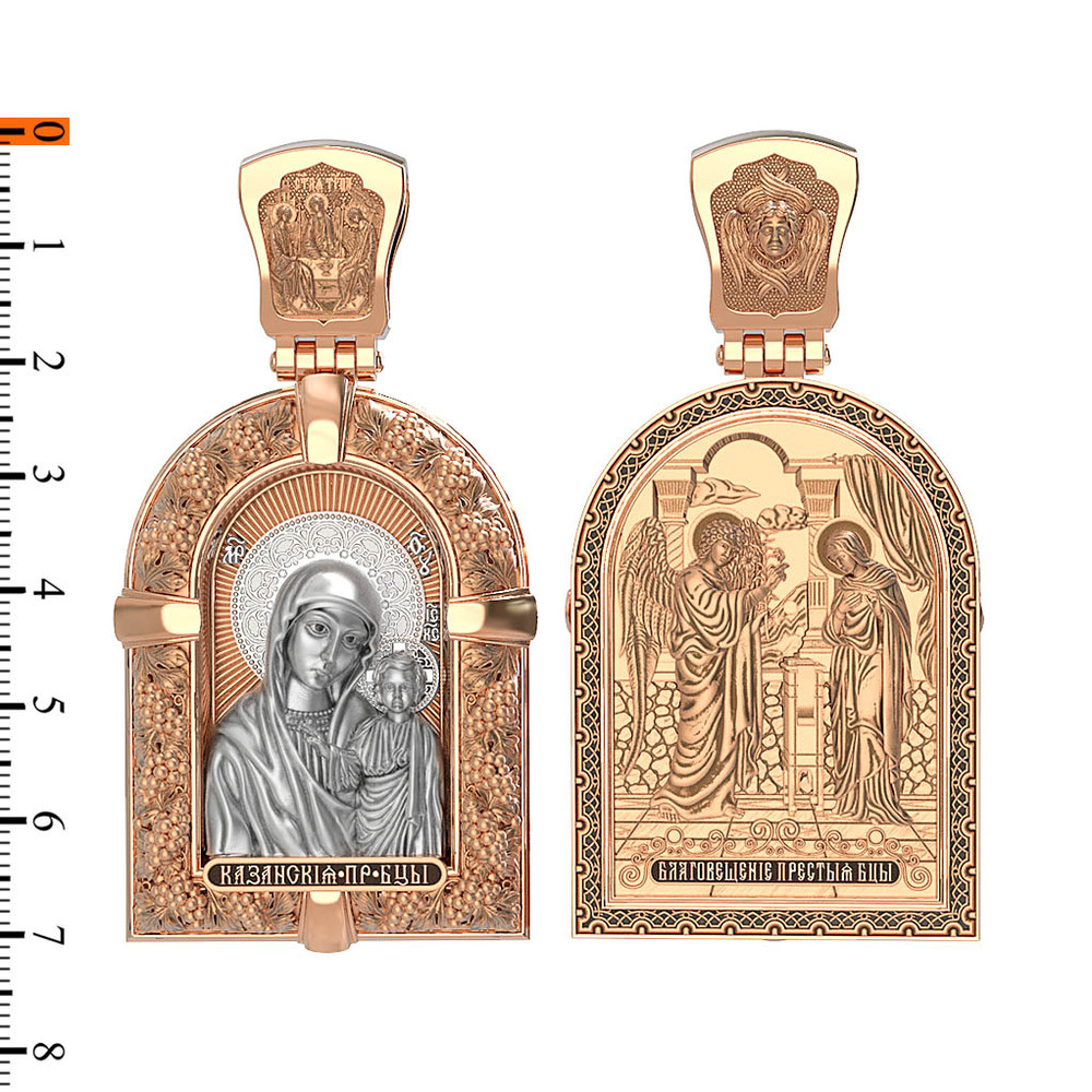 Образок из золота c эмаль