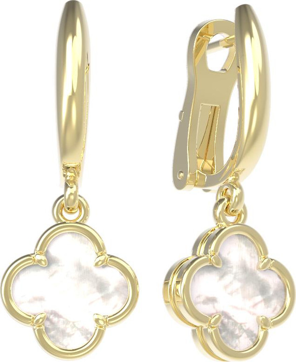 Серьги из лимонного золота c перламутром