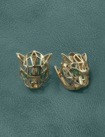 Серьги из золота 585 пробы c изумрудом